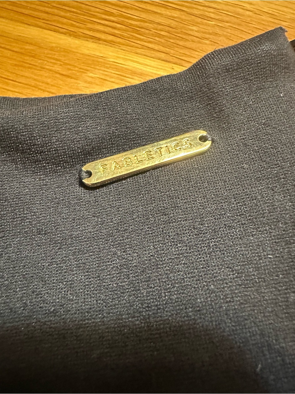Fabletics Black Ponte Leggings with Gold Logo Tab - Picture 8 of 8